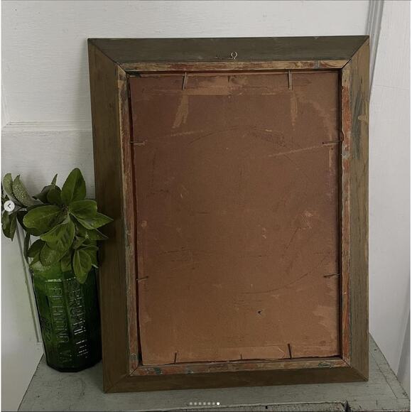 Vintage Flower Painting Red Poppy Poppies Floral Painted Wood Board Signed 14x18 - Picture 7 of 7